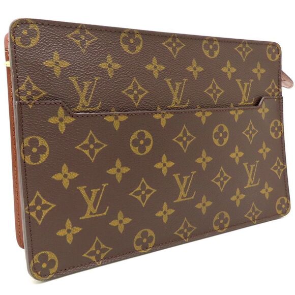 LOUIS VUITTON Brown Monogram Pochette Clutch Bag - Picture 1 of 9